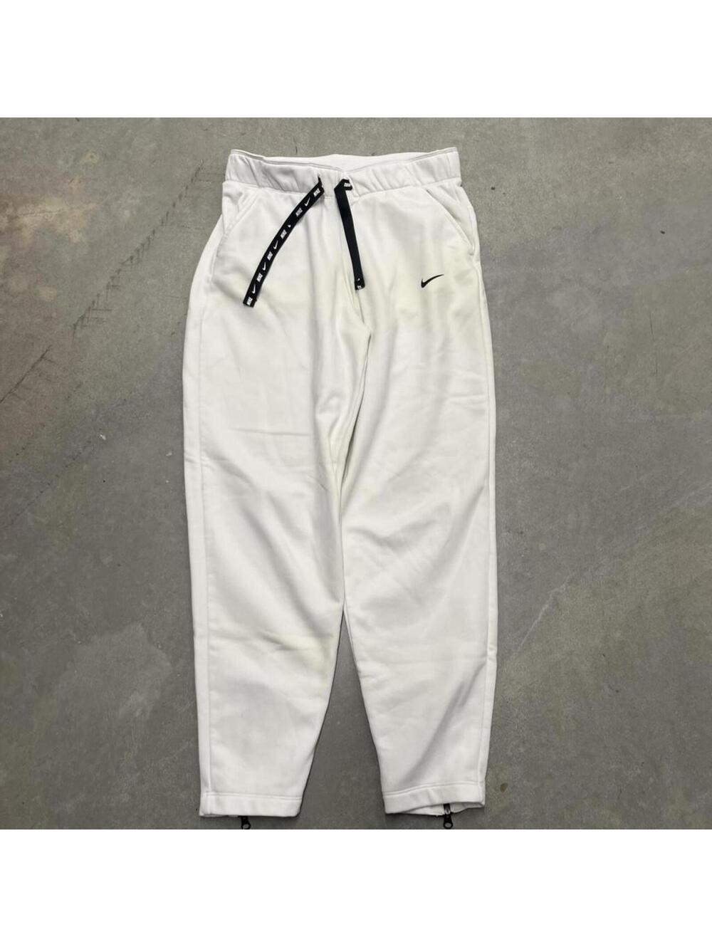 Nike White Therma-FIT Jogger Sweatpants Men's XS Zip Ankle